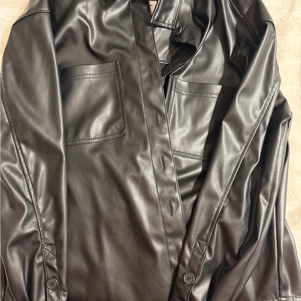 American Eagle Outfitters Black Faux Leather Jacket